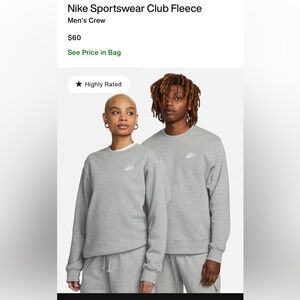 NIKE club fleece size medium